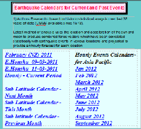 Earthtremors Calendars - Asia Pacific